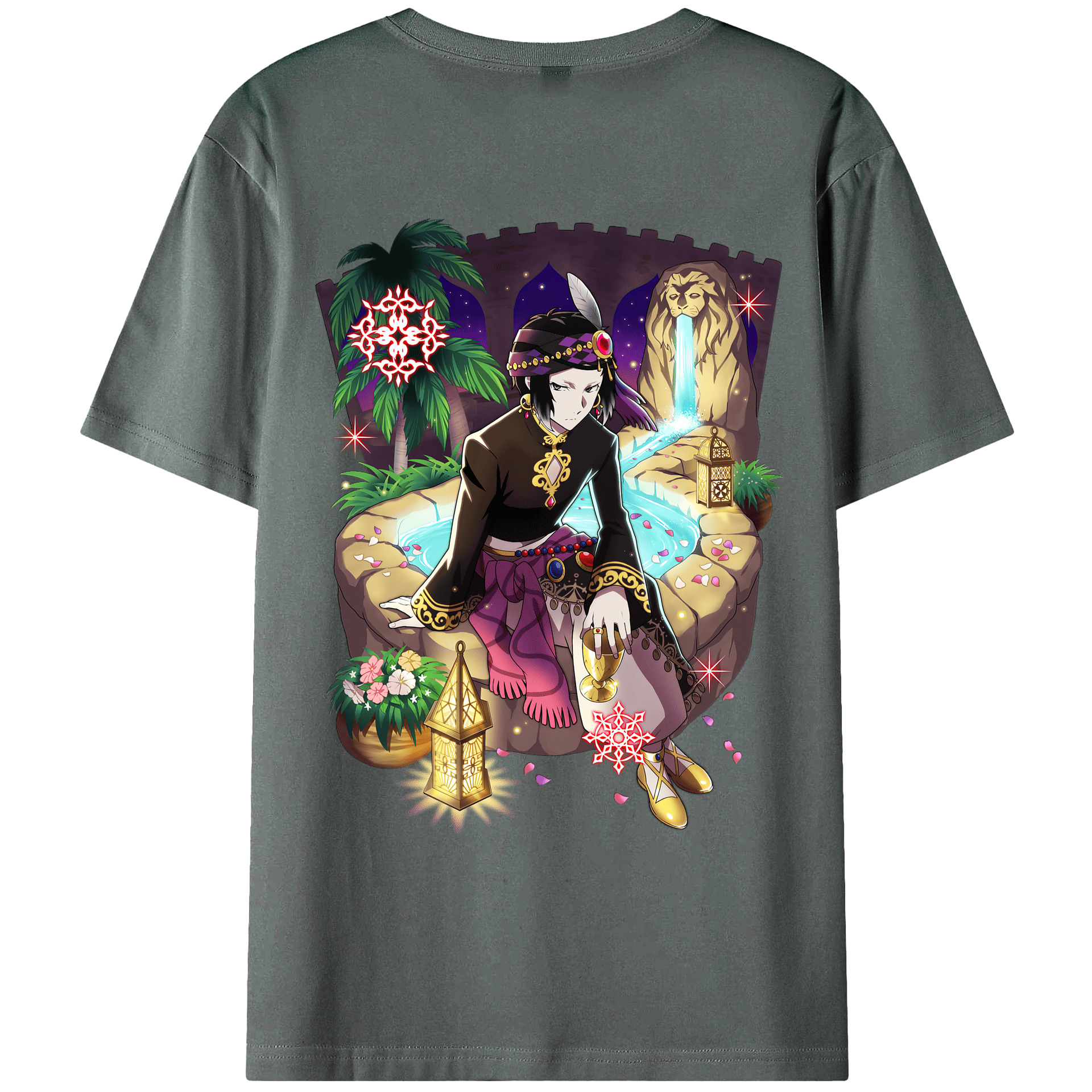 （画像用） 文豪ストレイドッグス Bungo Stray Dogs 綿100％ メンズ半袖Tシャツ（バックプリント） 通気性